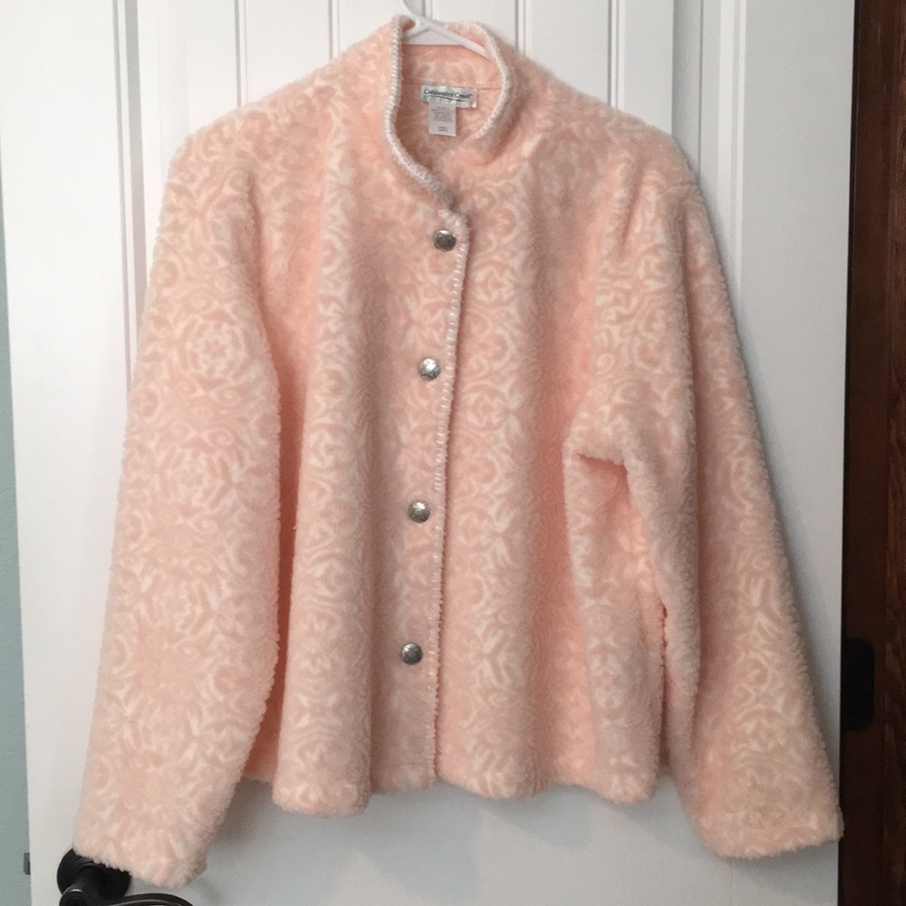 Coldwater Creek Plus 1X Light Pink Fleece Jacket